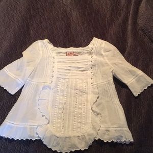 Juicy Couture size 8 white scalloped and lace top